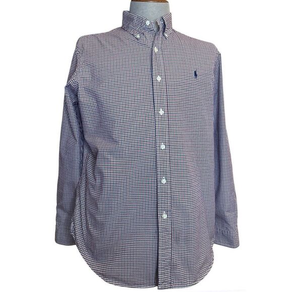 Ralph Lauren Men’s Classic Fit Button Down Shirt Sz. L Red/White/Blue Plaid - Picture 5 of 13